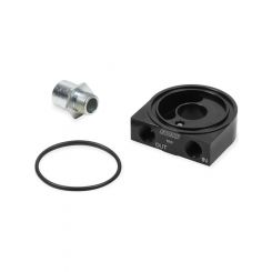Earls 3/4-16" Thread Oil Filter Bypass Sandwich Adapter Aluminum Black