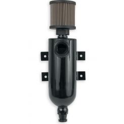 Earls Oil Breather Tank Aluminum Black Anodized Single -12 AN ORB