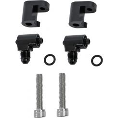 Earls -3 AN Aluminum LS Steam Vent Adapters Black Pair For Chevy
