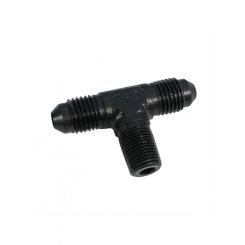 Fragola Tee Adapter Fitting -4AN Male -4AN 1/8" NPT Black