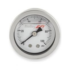 Holley EFI Fuel Pressure Gauge Analog Oil Filled 1.50" Diameter