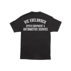 Edelbrock Speed and Service T-Shirt Black Cotton Men's
