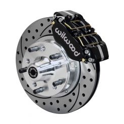 Wilwood Disc Brake Kit Cross Drilled 11in Black 4 Pot Caliper