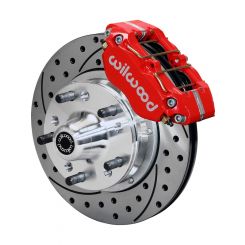 Wilwood Disc Brake Kit Cross Drilled 11in Red 4 Pot Caliper