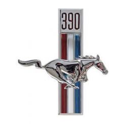 Scott Drake Emblem Passenger Side Fender Chrome/Red/White/Blue