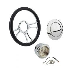 Proflow Billet 3 Slot Steering Wheel Kit 14'' Chrome/Black