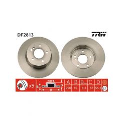 2 x TRW Disc Brake Rotors 290mm