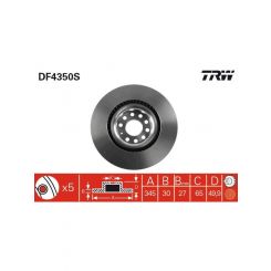 TRW Disc Brake Rotor (Single) 345mm