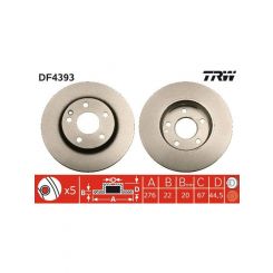 2 x TRW Disc Brake Rotors 276mm