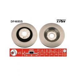 TRW Disc Brake Rotor (Single) 347mm