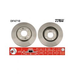 2 x TRW Disc Brake Rotors 280mm