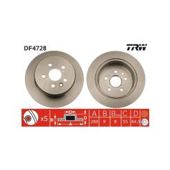 2 x TRW Disc Brake Rotors 269mm