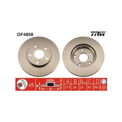 2 x TRW Disc Brake Rotors 273mm