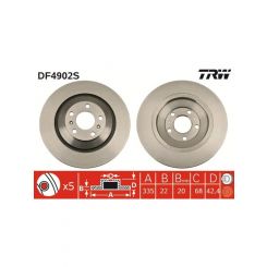TRW Disc Brake Rotor (Single) 335mm