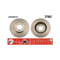 TRW Disc Brake Rotor (Single) 296mm