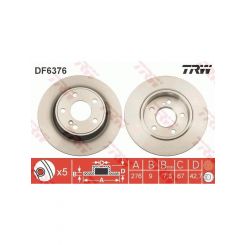 2 x TRW Disc Brake Rotors 276mm