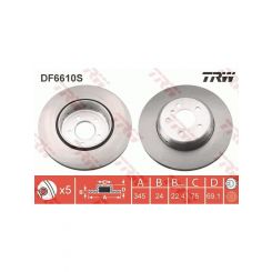 TRW Disc Brake Rotor (Single) 345mm