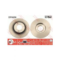 2 x TRW Disc Brake Rotors 268mm