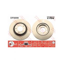 2 x TRW Disc Brake Rotors 283mm