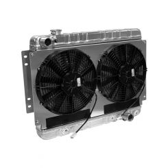 Dewitts Radiator w/ Fans For Chevelle 66-67 Automatic Trans Raw