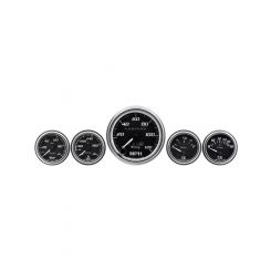 Equus 5-Piece Gauge Set Black Face/Chrome Bezel