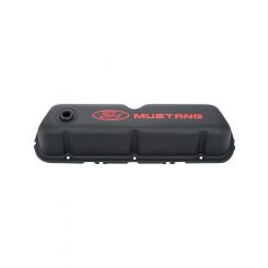 Ford Performance Black Steel Valve Cover Set with Mustang Logo
