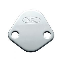Ford Performance Fuel Pump Block-Off Plate Chrome with Ford Logo