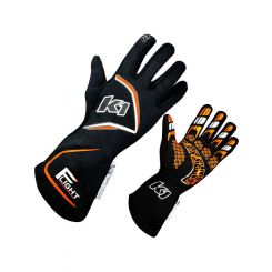 K1 Racegear Flight Driving Gloves Medium Black-Flo Orange
