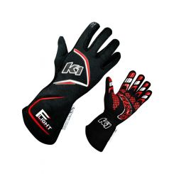 K1 Racegear Flight Driving Gloves Large Black-Red