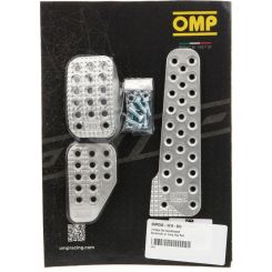 OMP Racing 3 Pedal Set Sandblasted Aluminum w/ Long Gas
