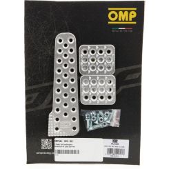 OMP Racing 3 Pedal Set Sandblasted Aluminum w/ Long Gas