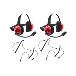 Rugged Radios Headset Track Talk Red Linkable Intercom Pack of 2