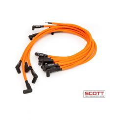 Scott Performance Spark Plug Wire Set 90 Degree Orange For SBC
