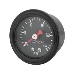 Proflow Fuel Pressure Gauge 0-15PSI Black / Black Face 40mm