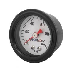 Proflow Fuel Pressure Gauge 0-100PSI Black / White Face 40mm