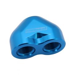 Aeroflow Billet 3 Port ORB U-Block Blue 2 x -12 ORB 1 x -16 ORB