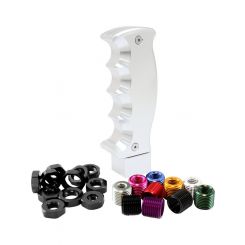 Aeroflow Bang Shift Billet Pistol Manual Gear Knob Silver w/ Inserts