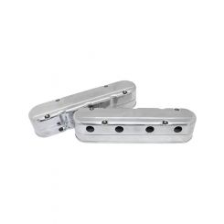 Aeroflow 2 Piece Retro Smooth Valve Cover Set Polished For GM LS