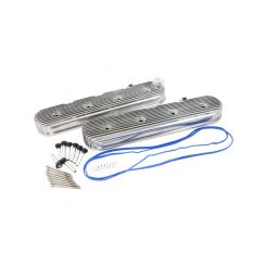 Aeroflow Retro Finned Valve Cover Set Polished For GM LS Series