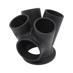 Aeroflow 4 into 1 Round Turbo Merge Collector with 1-1/4" Tube