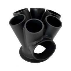 Aeroflow 6 into 1 Round Turbo Merge Collector V-Band Flange 50mm