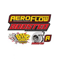 Aeroflow Assorted A4 Sticker Sheet Aeroflow Boosted Bang Shift Logos