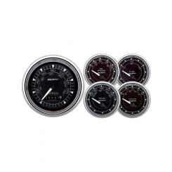 Autometer Chrono Chrome 5-Piece Gauge Kit 3-3/8" 160 mph Electric Speedo