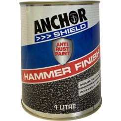 Anchor Shield Hammer Anti Rust Paint Finish Black 1L