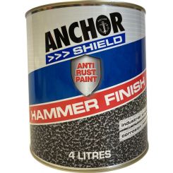 Anchor Shield Hammer Anti Rust Paint Finish Black 4L