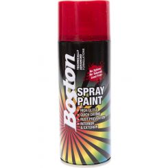 Boston High Gloss Quick Drying Aerosol Spray Paint Scarlet Red 250g
