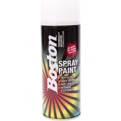 Boston High Gloss Quick Drying Aerosol Spray Paint Gloss White 250g