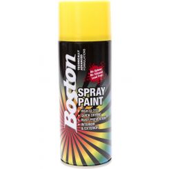 Boston High Gloss Quick Drying Aerosol Spray Paint Yellow 250g