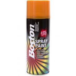 Boston High Gloss Quick Drying Aerosol Spray Paint Orange 250g