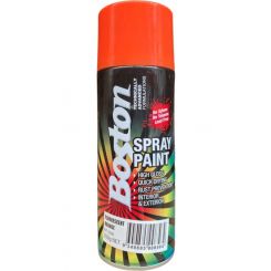 Boston High Gloss Quick Drying Aerosol Spray Paint Fluoro Orange 250g